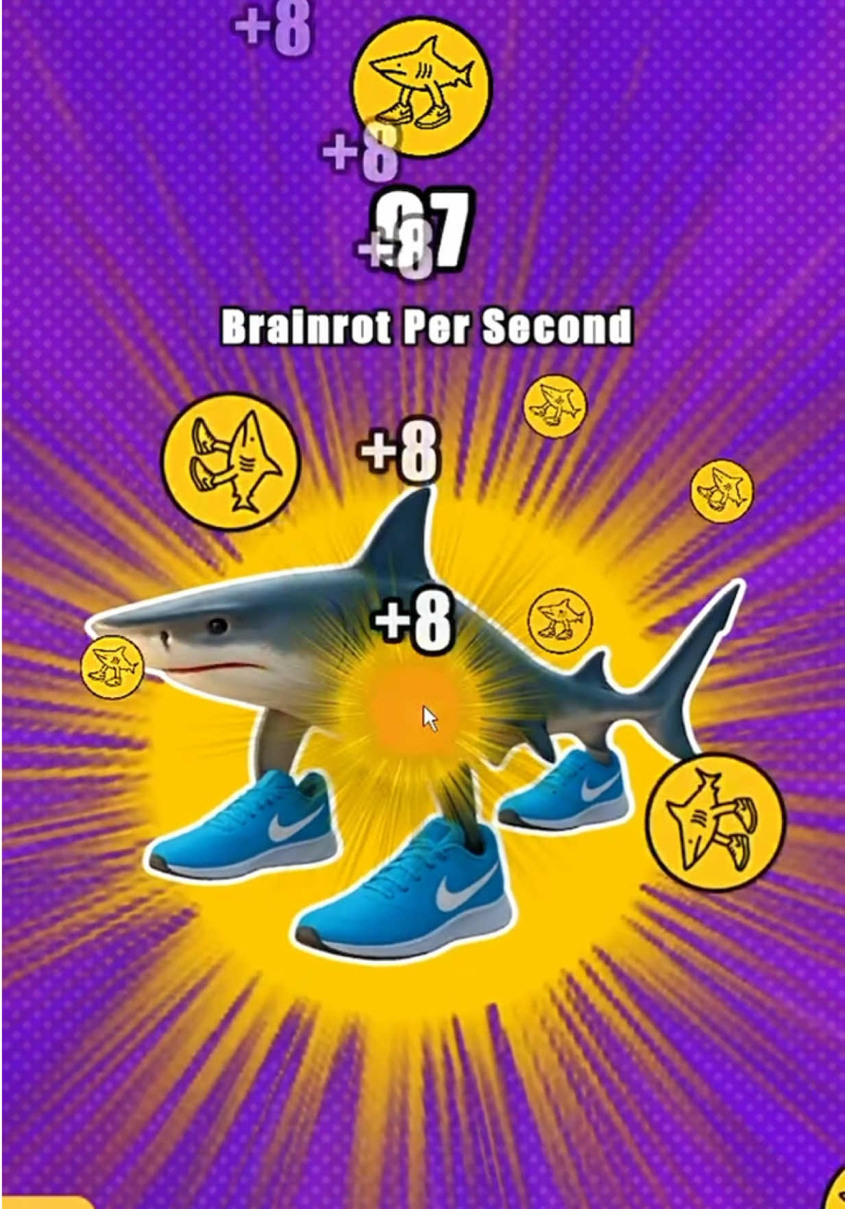 Italian Brainrot Clicker upgrade system showing coins, click multipliers and special abilities